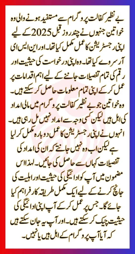 Check Your Benazir Kafalat Program 2025 Online Status For 13500