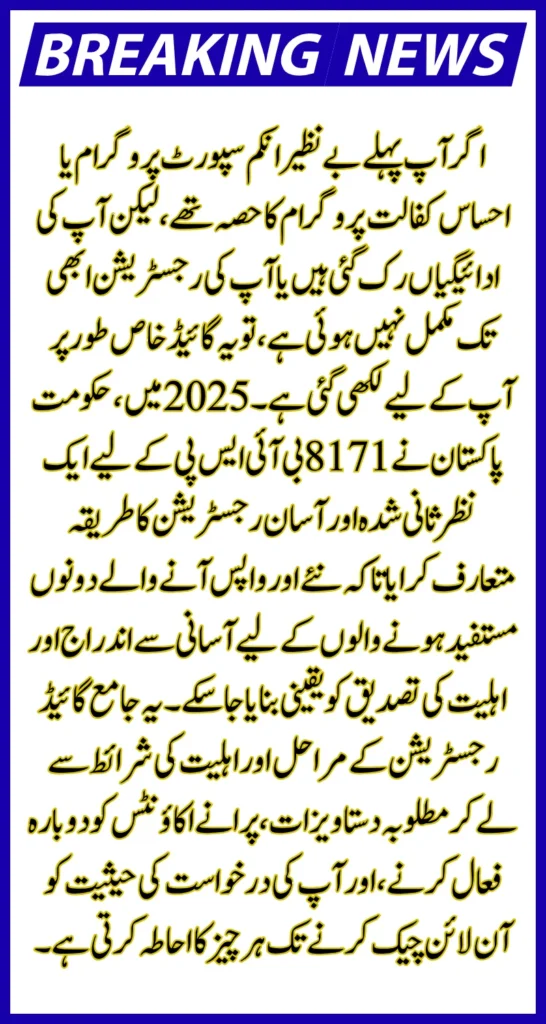 Complete Guide To 8171 BISP Registration 2025 For New And Existing Beneficiaries