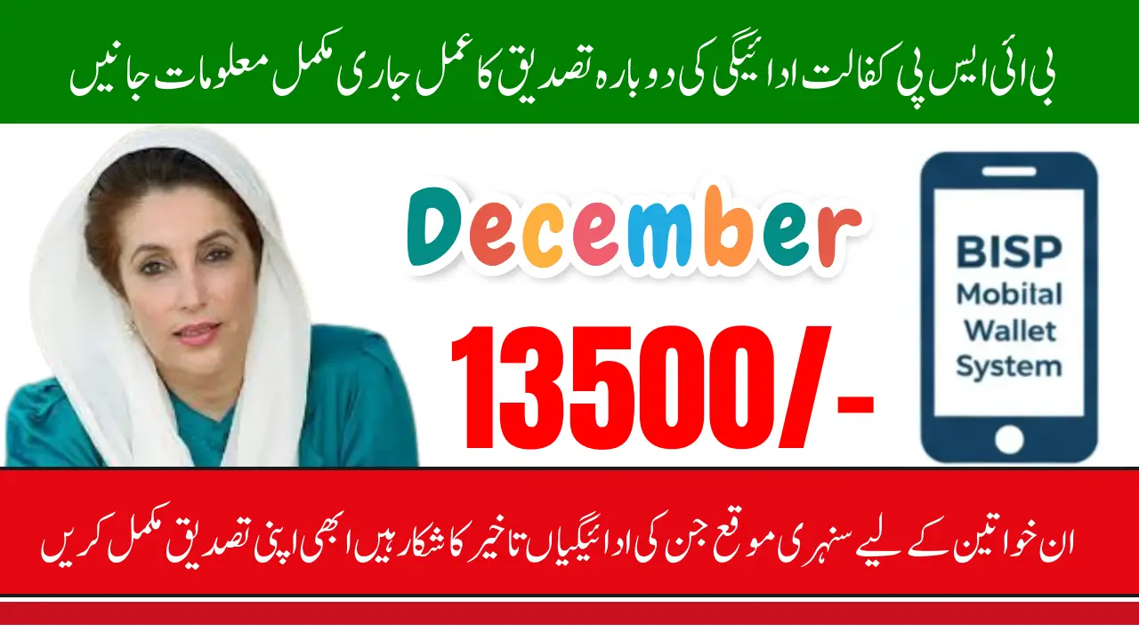 BISP Kafalat December 2025 Wallet Payment Re-Verification Guide for Pending Payments