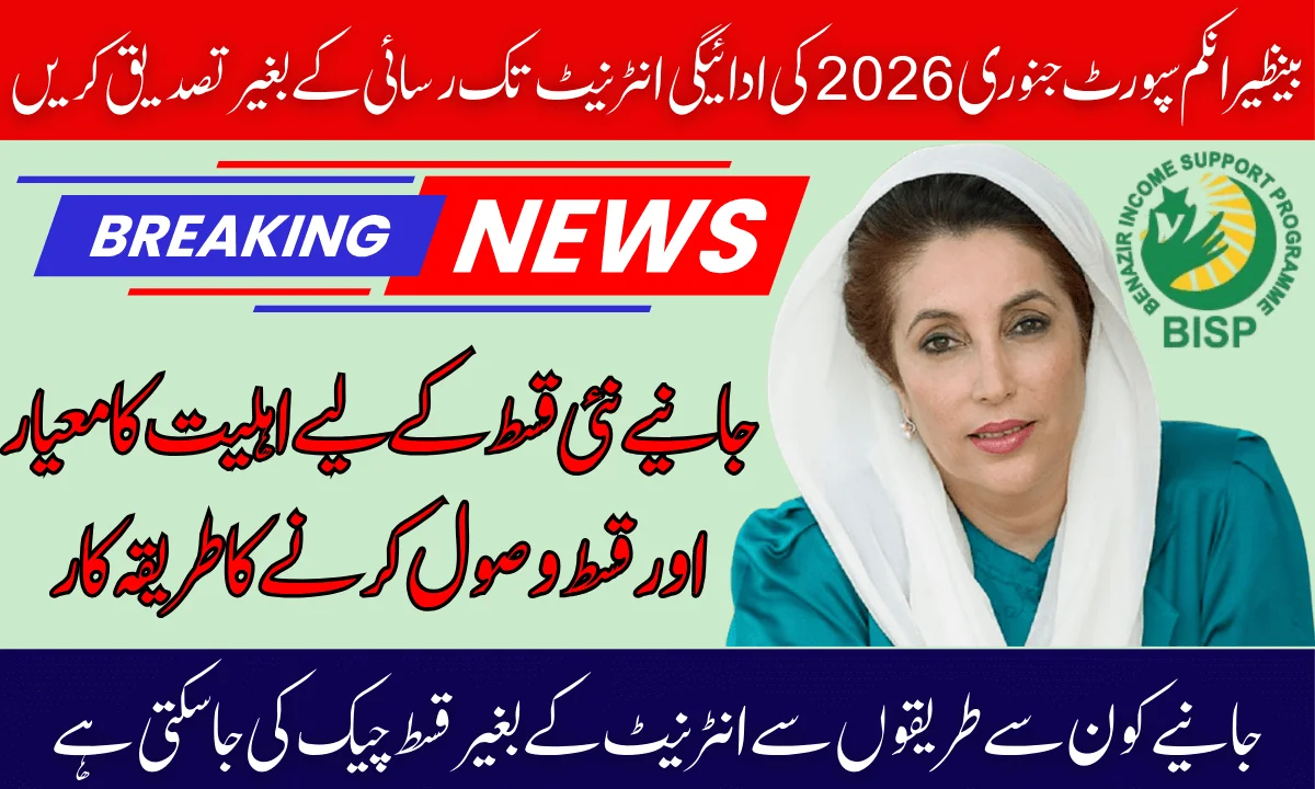 Verify Benazir Income Support January 2026 Payment Without Internet Access
